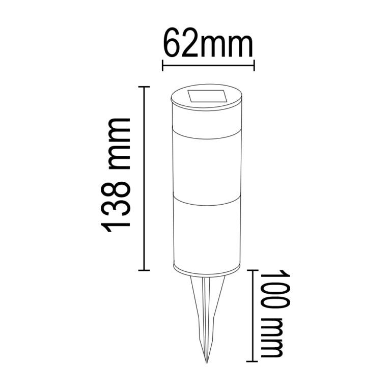 SolarBurda 3W Solar Metal Çim Armatürü