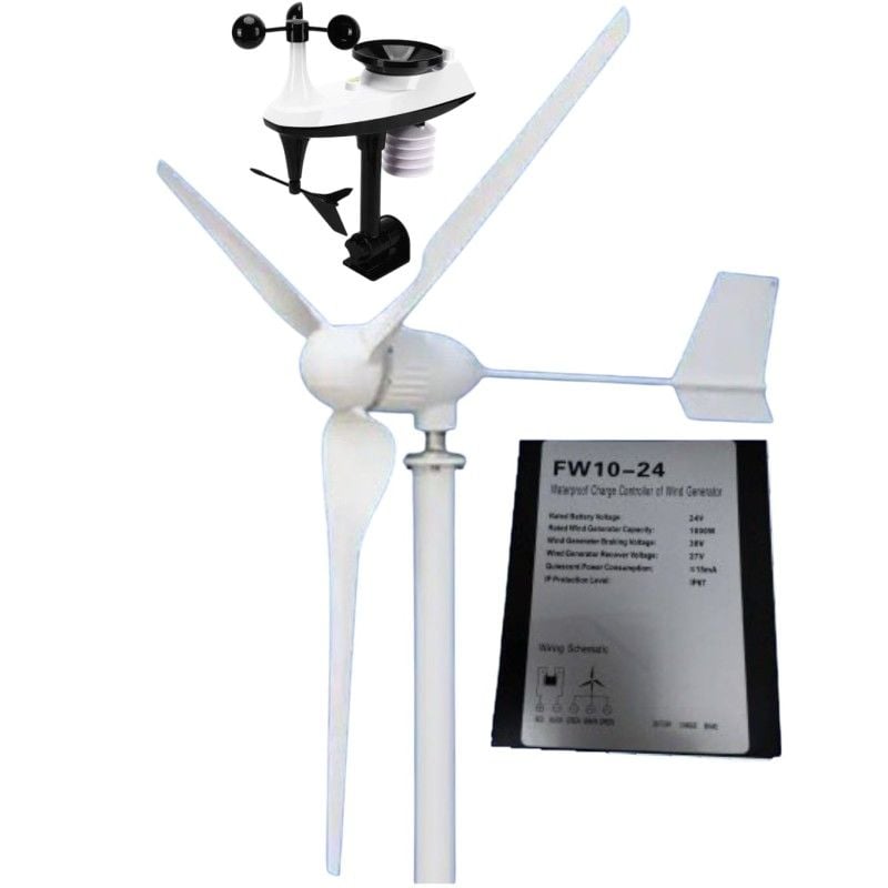 SolarBurda 1000W Rüzgar Türbini SBNM1000 + Meteoroloji İstasyonu