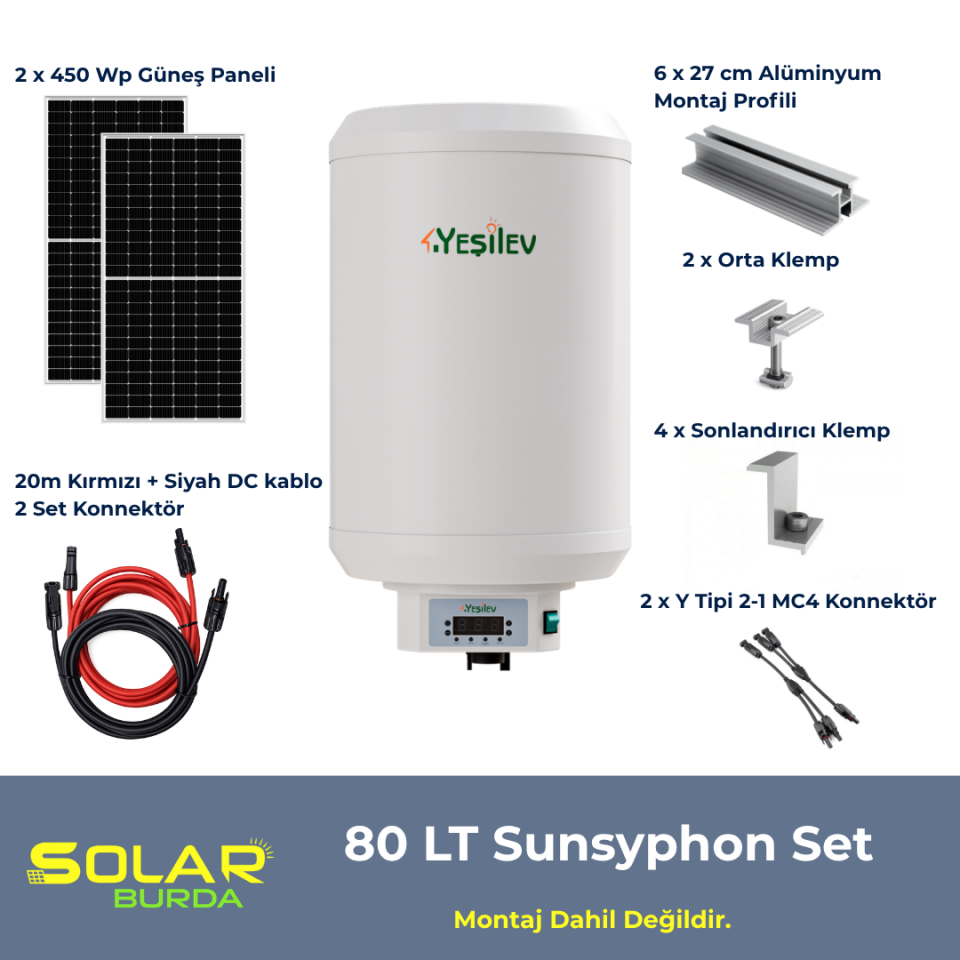 Sunsyphon Hibrit Su Isıtıcı Set 80 LT
