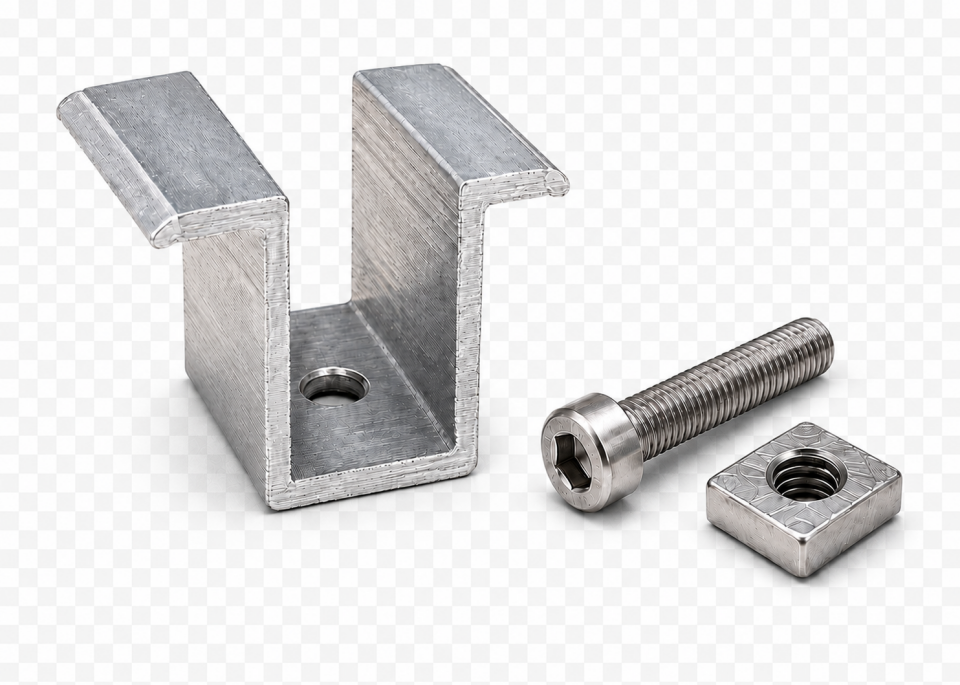 Solarburda Alüminyum Güneş Paneli Orta Tutucu Mid Clamp – 50’li Set