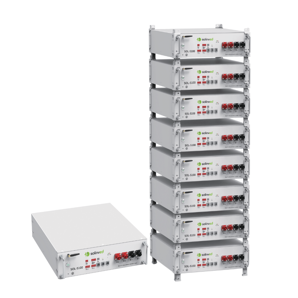 SOLİNVED 51.2V 100Ah Lityum-İyon Batarya (Serilenebilir)