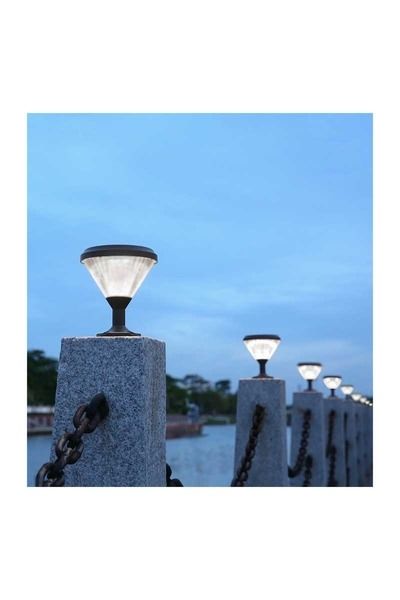 ACK AG60-07831 8W/h 6500K Beyaz Yuvarlak Solar Led Bahçe Armatürü
