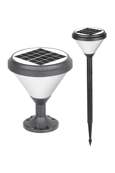ACK AG60-07801 8W/h 3000K Günışığı Yuvarlak Solar Led Bahçe Armatürü