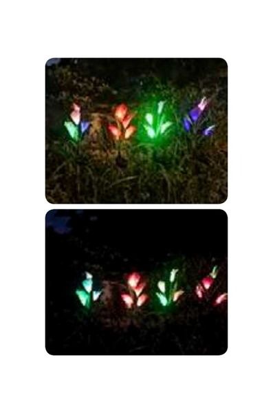 Solar Burda Rgb 4W Beyaz Leylak Kazıklı Çiçek Solar Çim Armatürü
