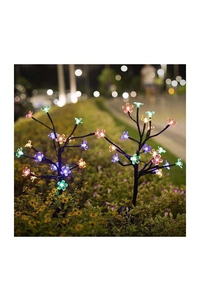 Solar Burda 10W Rgb Sakura Kazıklı Çiçek Solar Çim Armatürü