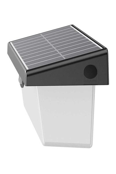 Ack Ag60-03851 211mmx112mmx120mm Dımlı Ip54 Sıyah Solar Led Duvar Aplıgı