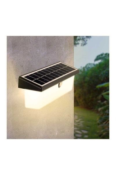 Ack Ag60-03851 211mmx112mmx120mm Dımlı Ip54 Sıyah Solar Led Duvar Aplıgı