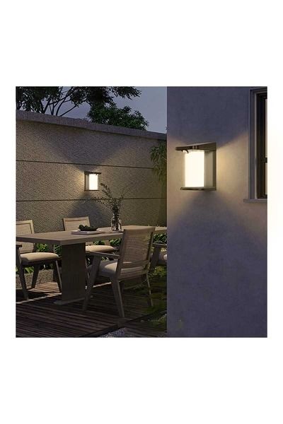 Ack Ag60-04851 127mmx105mmx179mm Dımlı Ip54 Sıyah Solar Led Duvar Aplıgı