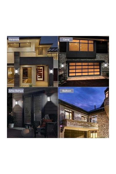 Ack Ag60-04851 127mmx105mmx179mm Dımlı Ip54 Sıyah Solar Led Duvar Aplıgı