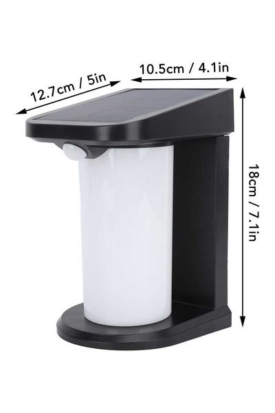 Ack Ag60-04851 127mmx105mmx179mm Dımlı Ip54 Sıyah Solar Led Duvar Aplıgı