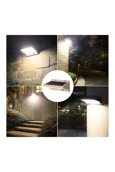 Ack Ag60-07851 164mmx109mmx84mm Dımlı Beyaz Hareket Sensorlu Solar Duvar Aplıgı
