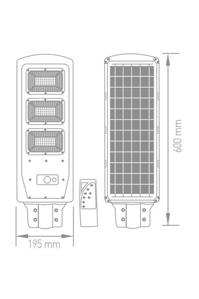 ACK AT42-09031 90W 6500K Beyaz Led Solar Sokak Armatürü