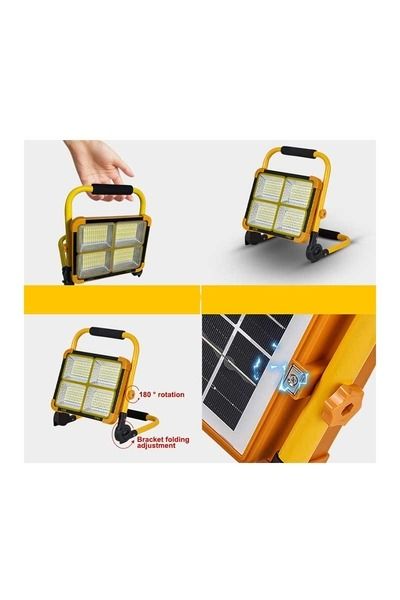 Hareketli Mobil Ayaklı Solar Projektör 200W